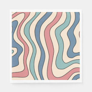 Serviette En Papier Motif groovy abstrait rétro des années 70 marbre b