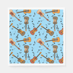 Serviette En Papier Motif Guitare Music Notes