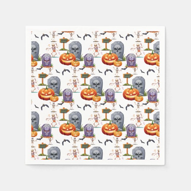 Serviette En Papier Motif Halloween activé (Devant)