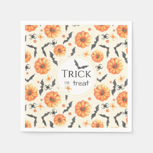 Serviette En Papier Motif Halloween aquarelle Trick or Treat