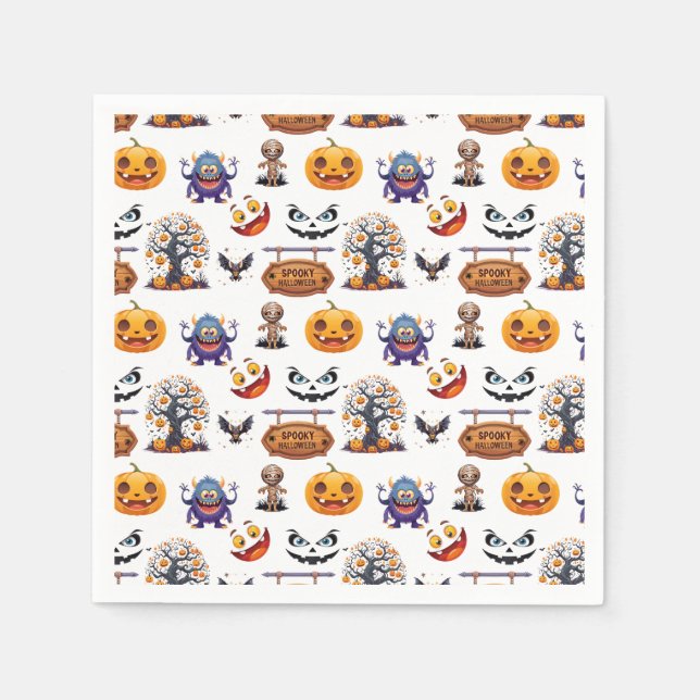 Serviette En Papier Motif Halloween sur  (Devant)
