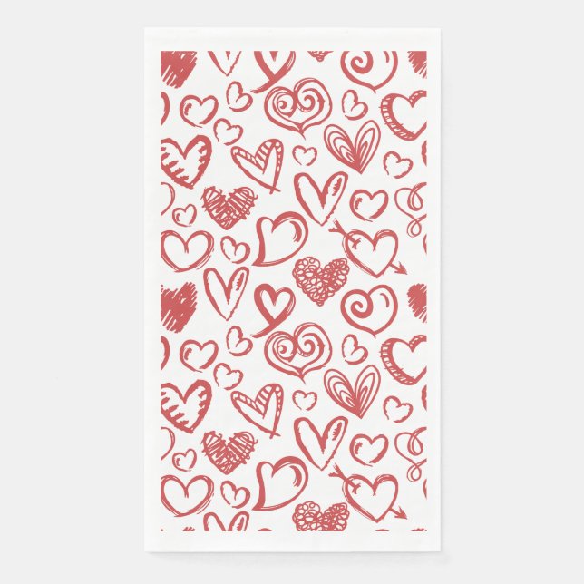 Serviette En Papier Motif Heart Love Romance Valentine's Day Mariage (Devant)