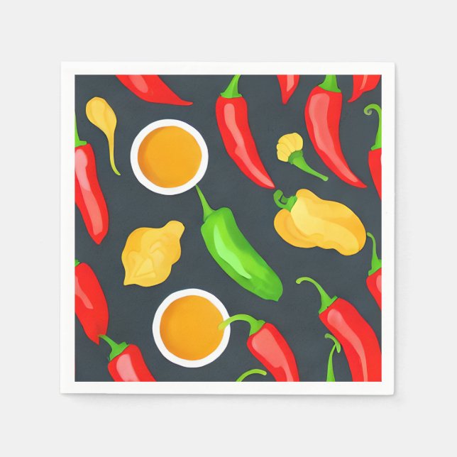 Serviette En Papier Motif Hot Chili Peppers (Devant)