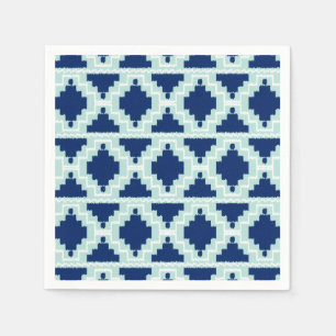 Serviette En Papier Motif Ikat Aztec - Indigo et bleu clair
