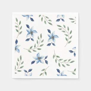 Serviette En Papier motif imprimé bleu floral sans couture  