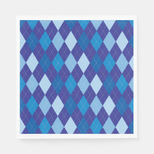 Serviette En Papier motif Jacquard bleu