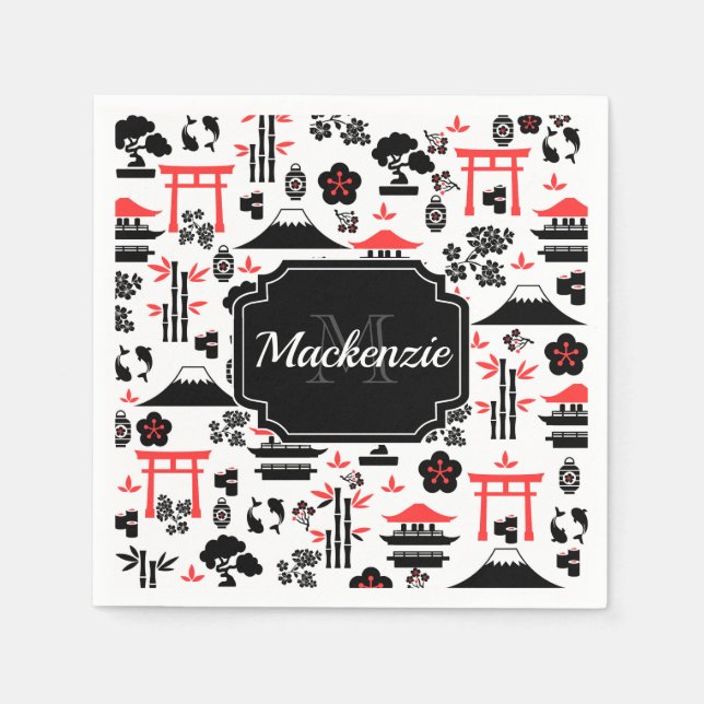 Serviette En Papier Motif japonais (Devant)