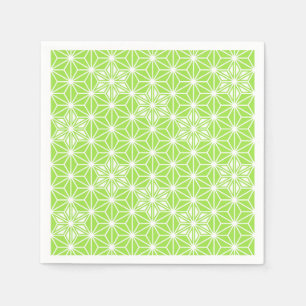 Serviette En Papier Motif japonais Asanoha - vert citron clair