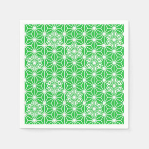 Serviette En Papier Motif japonais Asanoha - vert jade