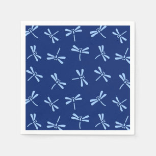 Serviette En Papier Motif japonais de libellules, Cobalt et Sky Blue
