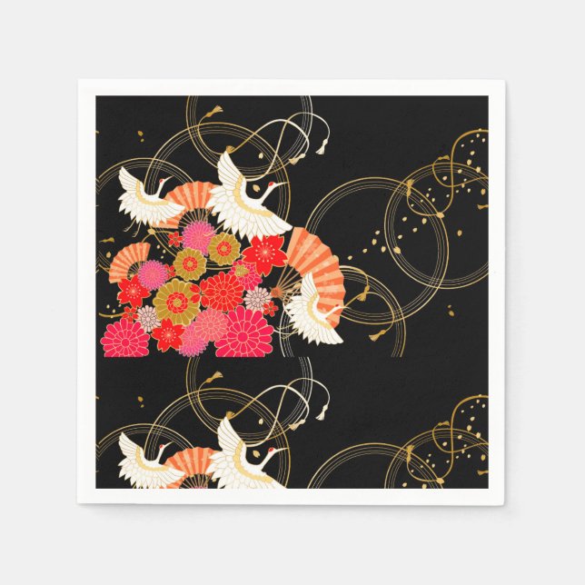 Serviette En Papier motif japonais traditionnel (Devant)