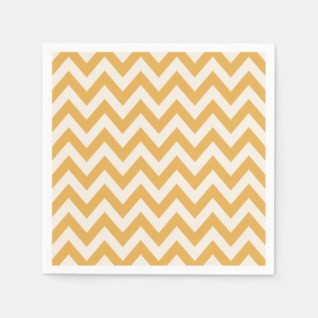 Serviette En Papier Motif Jaune Chevron Zigzag (Devant)
