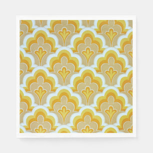 Serviette En Papier Motif jaune moutarde vintage des années 60