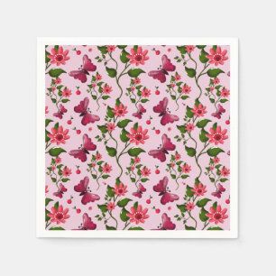 Serviette En Papier Motif joli papillon Cerise, Fruit Kawaii brillant