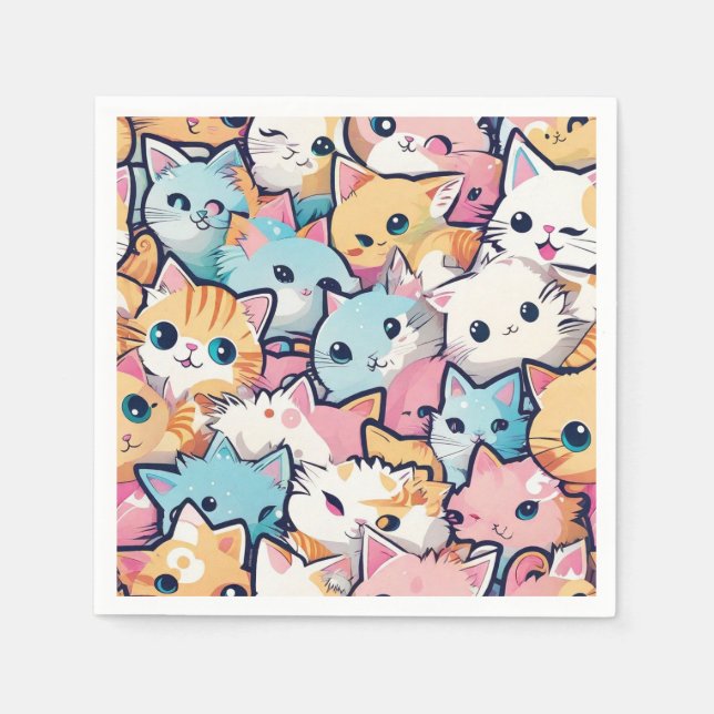 Serviette En Papier Motif Kittens (Devant)
