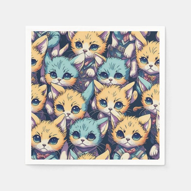 Serviette En Papier Motif Kittens (Devant)