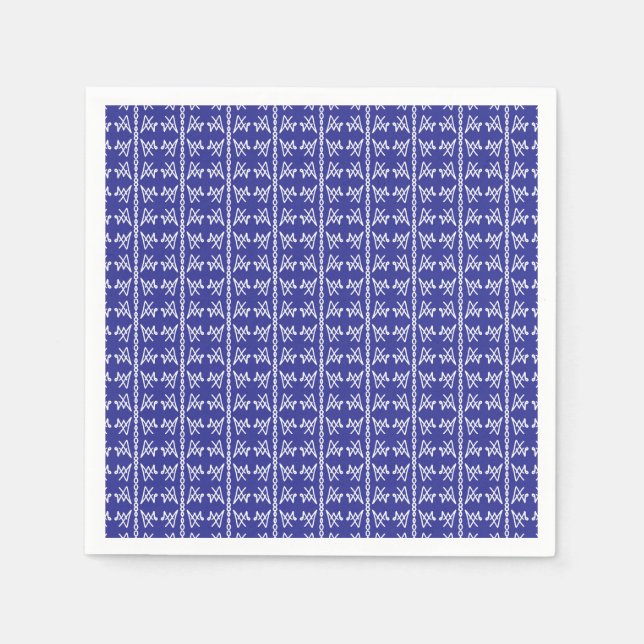 Serviette En Papier Motif Linéaire Abstrait Rustique (Devant)