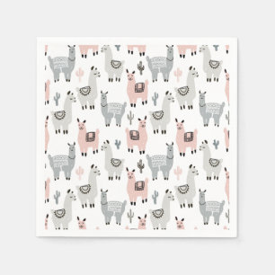 Serviette En Papier Motif Llamas souriant