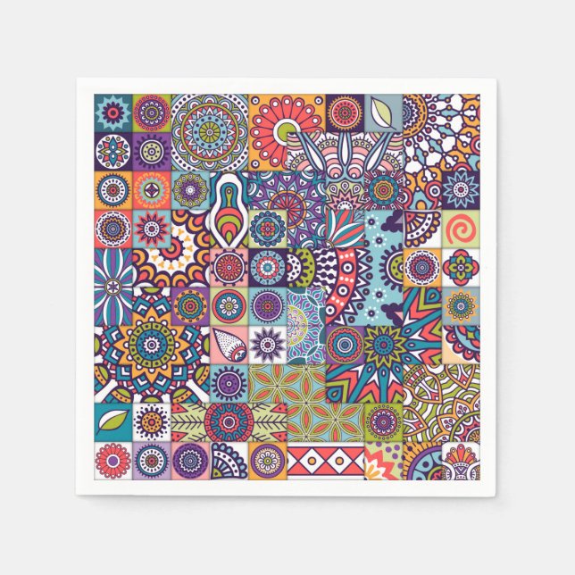 Serviette En Papier Motif Mandala (Devant)