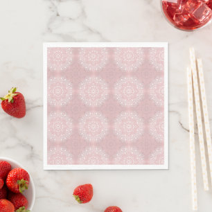 Serviette En Papier Motif mandala indien spirituel rose