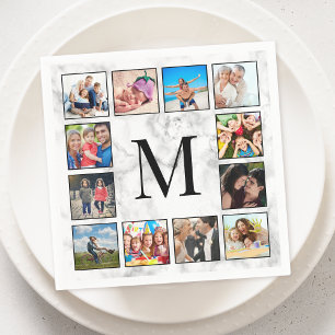 Serviette En Papier Motif Marbre blanc en pierre