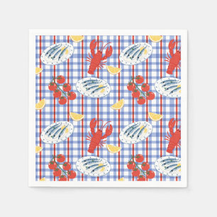 Serviette En Papier Motif Marché de Fruits de Mer Méditerranéen (3)