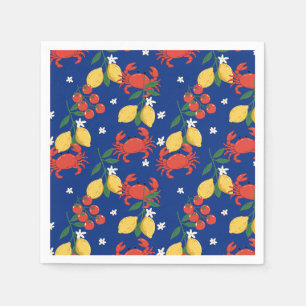 Serviette En Papier Motif Marché de Fruits de Mer Méditerranéens (4)