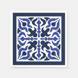 Serviette En Papier Motif marocain bleu