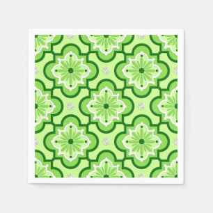 Serviette En Papier Motif marocain en tuiles - Vert citron