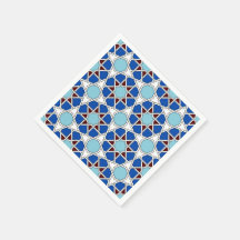 Motif marocain géométrique islamique en bleu