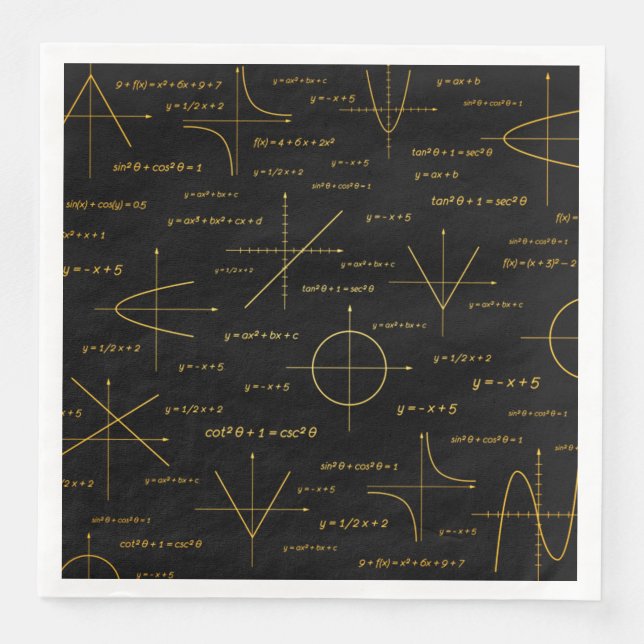 Serviette En Papier motif mathématique abstrait (Devant)