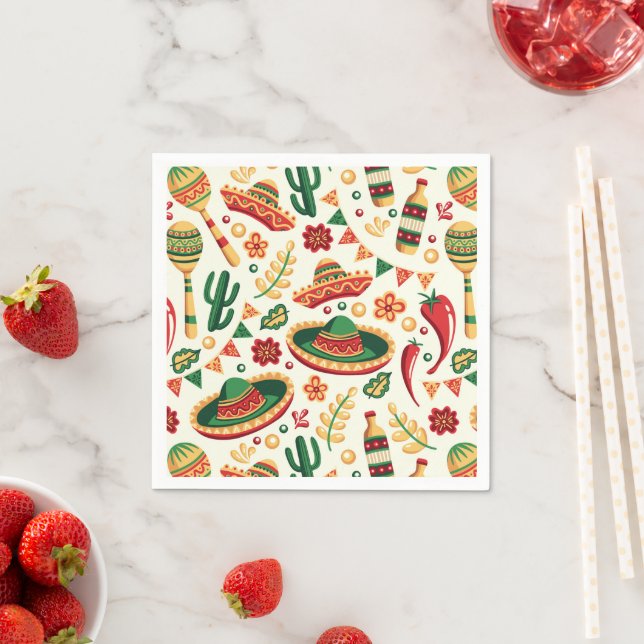 Serviette En Papier Motif mexicain Cinco De Mayo (En situation)
