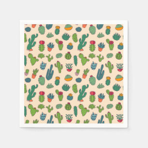 Serviette En Papier Motif mignon de position de cactus
