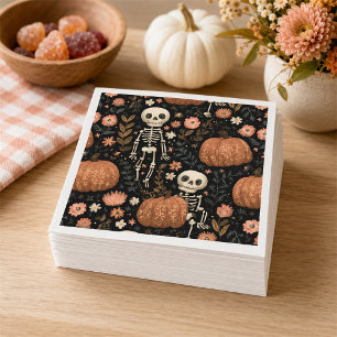 Serviette En Papier Motif mignon de squelette et de citrouille pour Ha