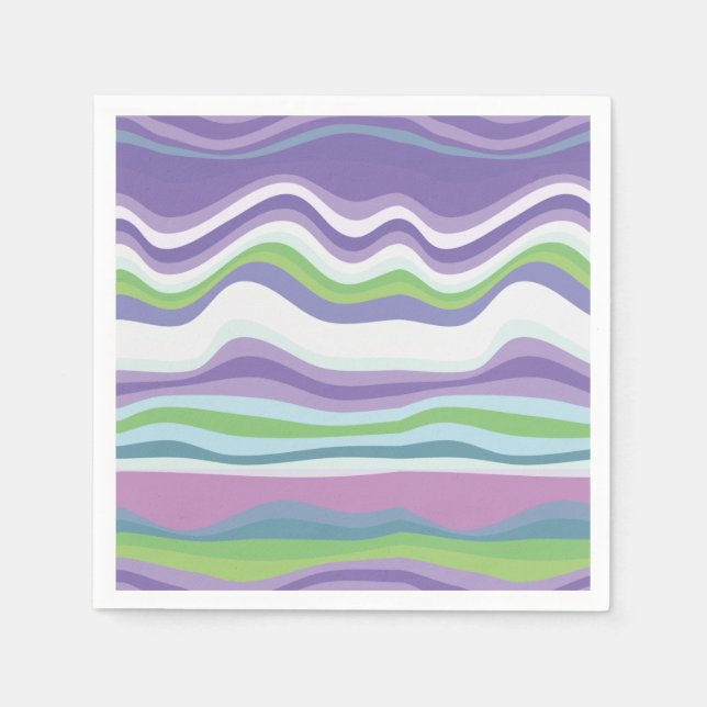 Serviette En Papier Motif moderne coloré Wavy (Devant)