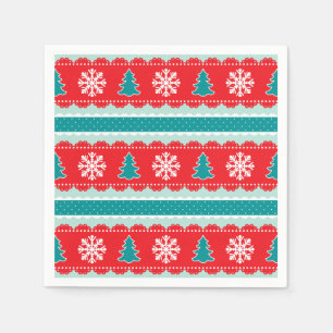 Serviette En Papier Motif moderne de Noël avec des flocons de neige e
