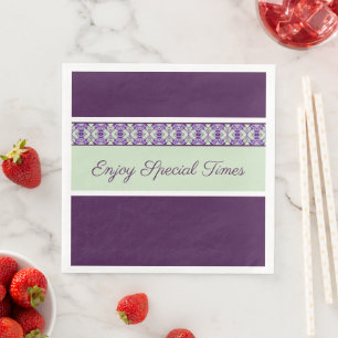 Serviette En Papier Motif moderne prune pourpre