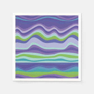 Serviette En Papier Motif moderne violet bleu vague