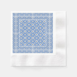 Serviette En Papier Motif mosaïque 02.BW LBlue BG