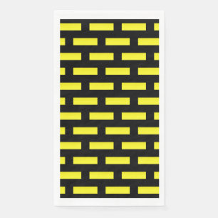 Serviette En Papier Motif mural noir et jaune