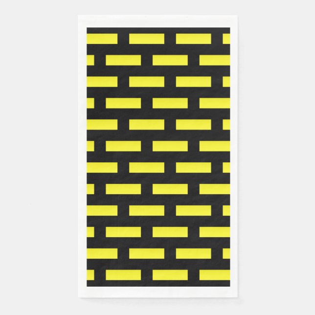 Serviette En Papier Motif mural noir et jaune (Devant)