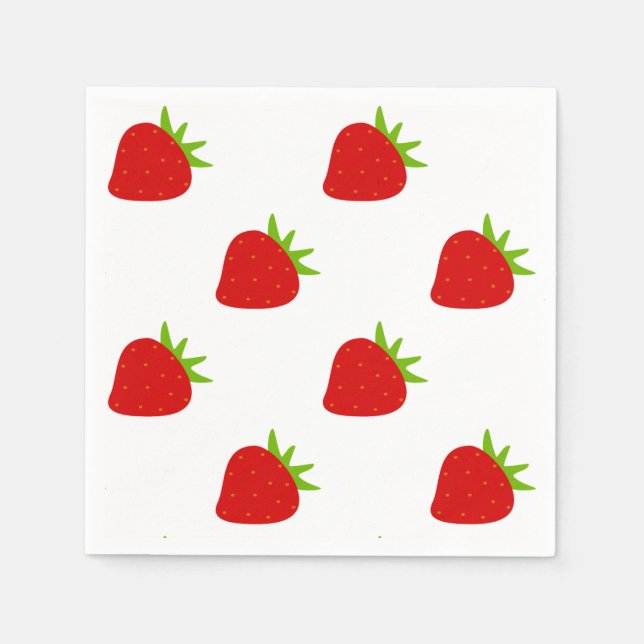 Serviette En Papier Motif mûre fraise (Devant)