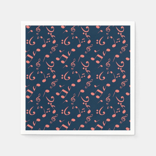 Serviette En Papier Motif musical (Devant)