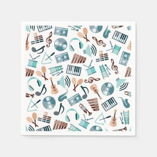 Serviette En Papier Motif musical (Devant)