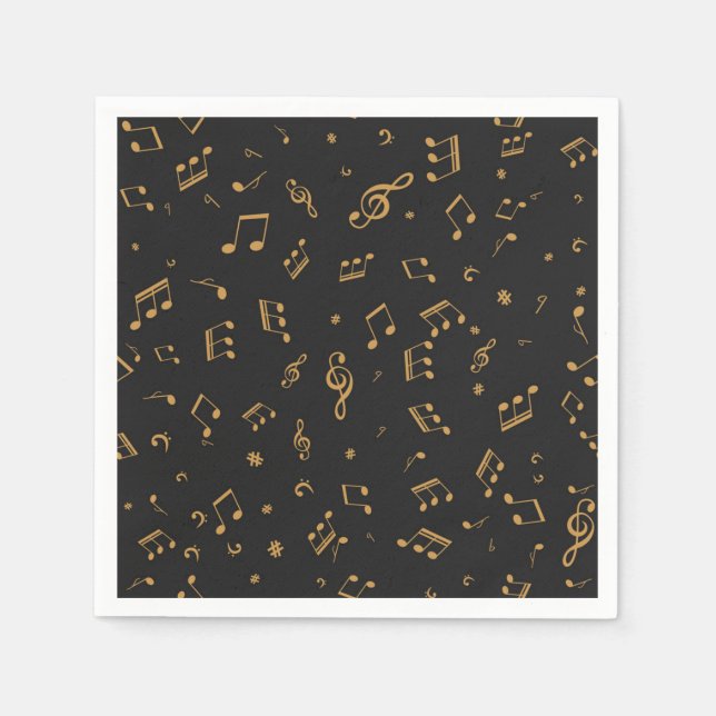 Serviette En Papier Motif musical (Devant)