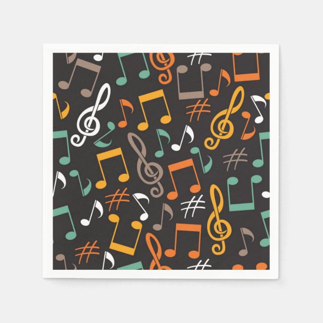 Serviette En Papier Motif musical (Devant)