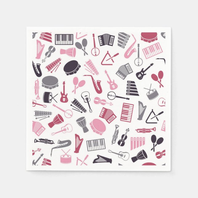 Serviette En Papier Motif musical (Devant)