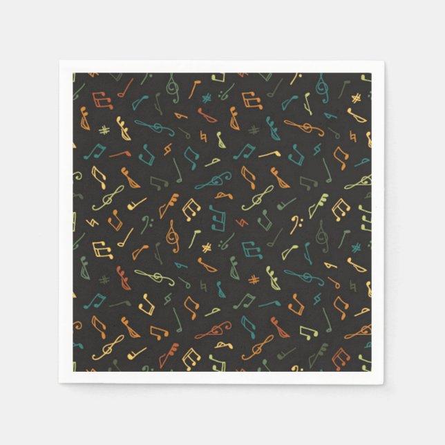 Serviette En Papier Motif musical (Devant)