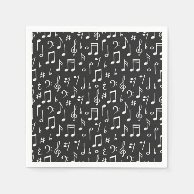 Serviette En Papier Motif musical (Devant)