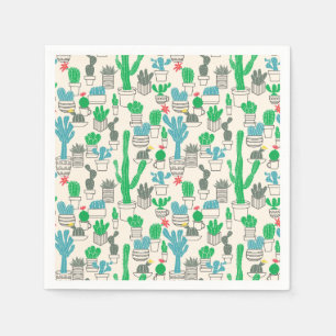 Serviette En Papier Motif naturel des cactus floraux